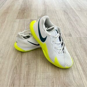 Nike Court Zoom Vapor Cage 4 Rafa White and Neon Sneakers